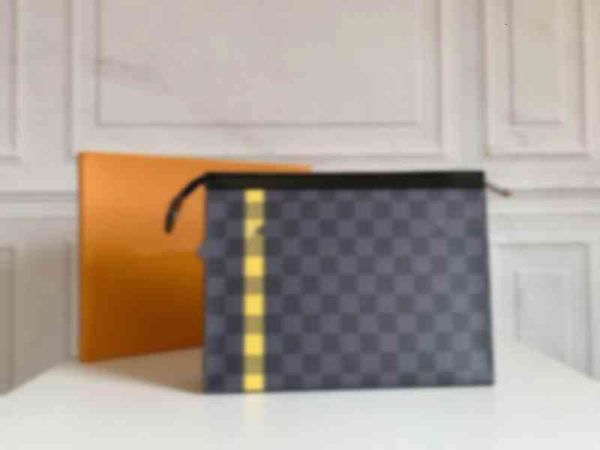 

luxury brand bags hand yd4v black business clutch plaid system-1 men closure zipper internal gray patch pocket classic mpcte