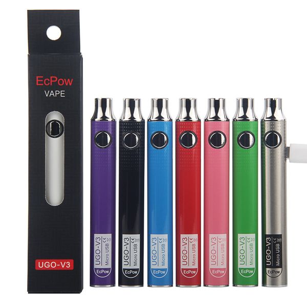 UGO-V3 650 900 MAH EGO EVOD EVOD USB PASSTROUGH Electronic Cigarette 510 резьба Vape Pen Acteration