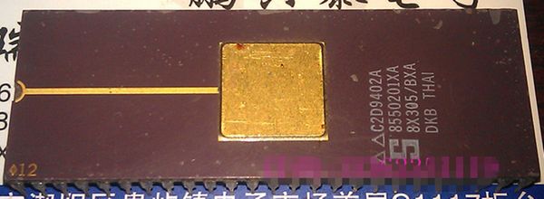 8550201xA 8x305 / BXA Altın Chiip Entegre Devreler Bileşenleri Mikrodenetleyici, 8-bit, 8MHz, CMOS, CDIP50 İkili İçe 50 Pin Dip Seramik Paketi, 8x305. CDIP50 pimleri
