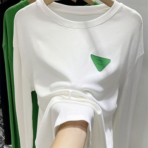 

summer women t shirt girls t-shirt woman clothes cotton slim tshirt female long sleeve crop spring tee canale y2k 220509, White