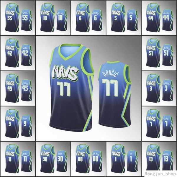 

screen print men youth women luka doncic kristaps porzingis seth curry maxi kleber tim hardaway jr. blue custom 75th diamond jersey, Black