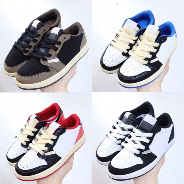 

baby infant mocha low 1s basketball shoe children kids jacks 1s sneaker youth sneakers, Black