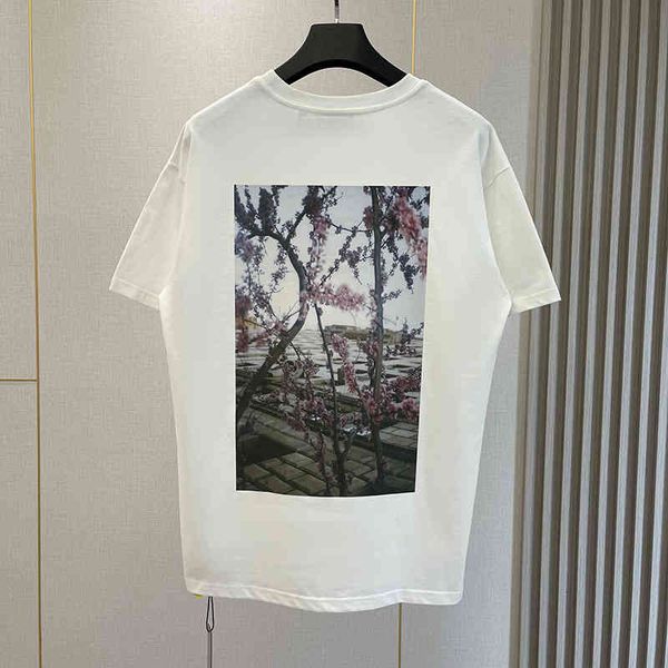 

50% discount essentials thread fog flower multi print short sleeve women's american street t-shirt men's fashion brand bear of god, White;black