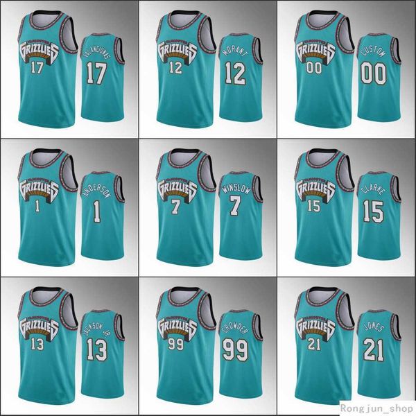 

screen print men youth women basketball ja morant jaren jackson jr. dillon brooks classic teal custom 75th diamond jersey, Black