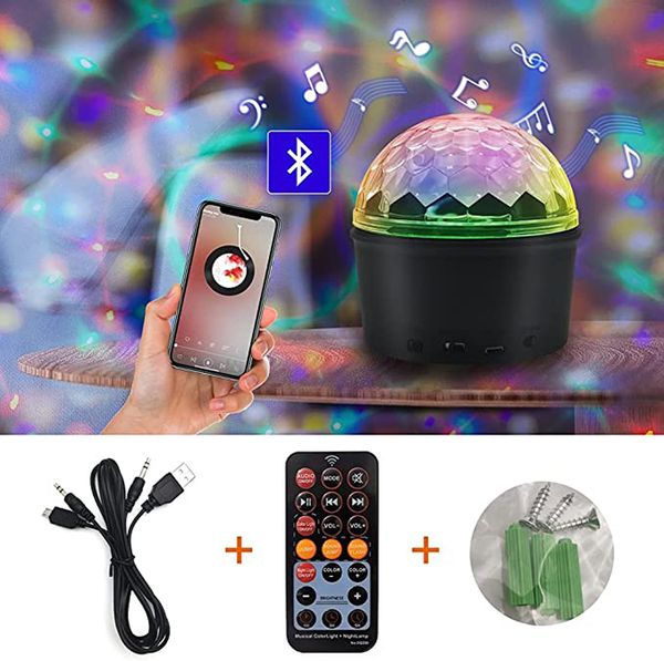 Proiettore di effetti di luce notturna a LED che cambia multicolore per bambini Luce notturna Funzione Bluetooth per bambini Disco Party Lampada da ballo Camera da letto Lampade per la casa con altoparlante