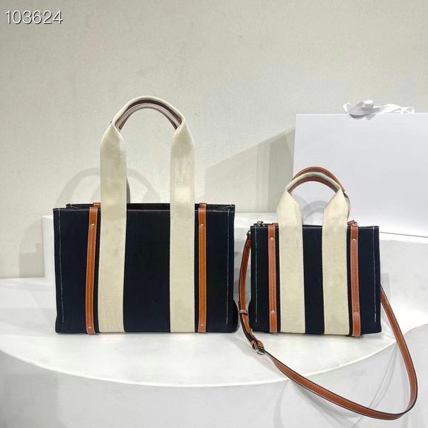 Sacola de compras de lona amadeirada Designer 8 modelos Bolsas femininas de dois tamanhos grandes e pequenas com alça Bolsas femininas crossbody verão praia