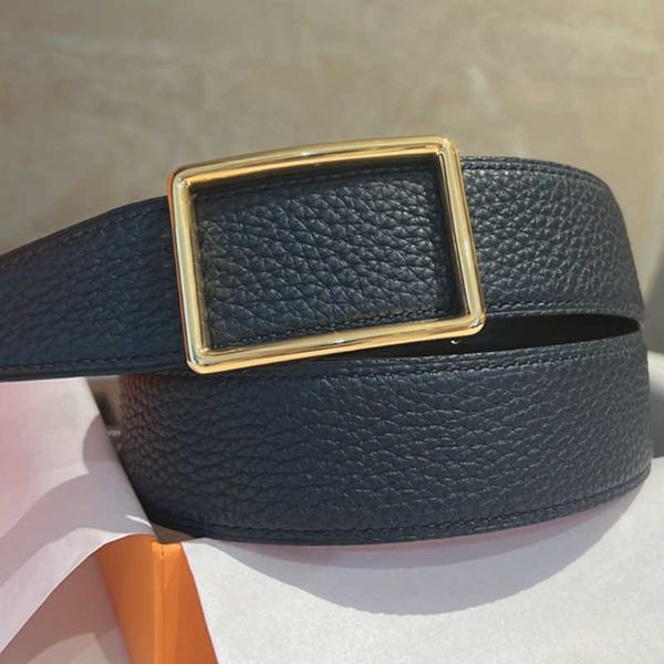 

2022 men's belt love horse gold buckle silver head men and women's letter h type double-sided h family trend width 3.8cm, Black;brown
