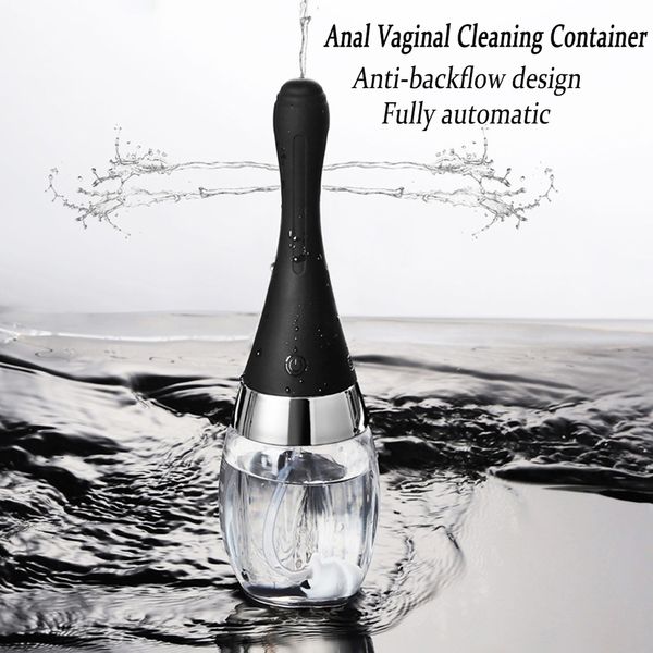 3 velocità clistere anale vaginale detergente contenitore doccia design della lampadina doccia in silicone vibratore automatico enematore giocattolo sexy per Aldult