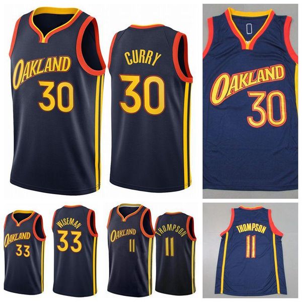 

mens stephen 30 curry jersey klay 11 thompson 33 wiseman basketball jerseys 2020/21 swingman city new edition stitched black jerseys