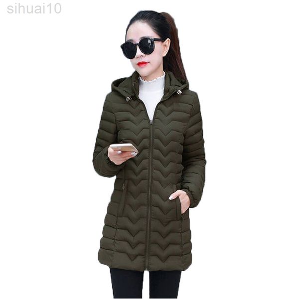Kış Pamuk Ceket Kadınları Yeni Kırmızı Pembe Siyah Renk İnce Parkas Kore Moda Kapşonlu Pamuk Ceket L220730