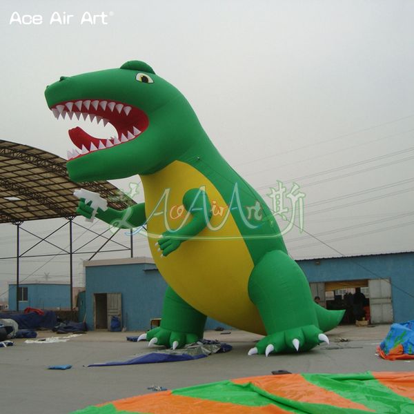 Ausgefallenes, maßgeschneidertes, 4 mH großes, aufblasbares Dinosaurier-Cartoon-Maskottchen für Party-Events, Ausstellungen/Werbung im Freien, hergestellt von Ace Air Art