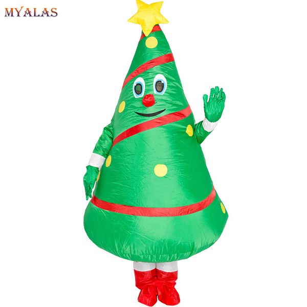 

mascot doll costume christmas walking tree cartoon doll costume anime inflatable santa claus dress up party props funny mascot inflatable cl, Red;yellow