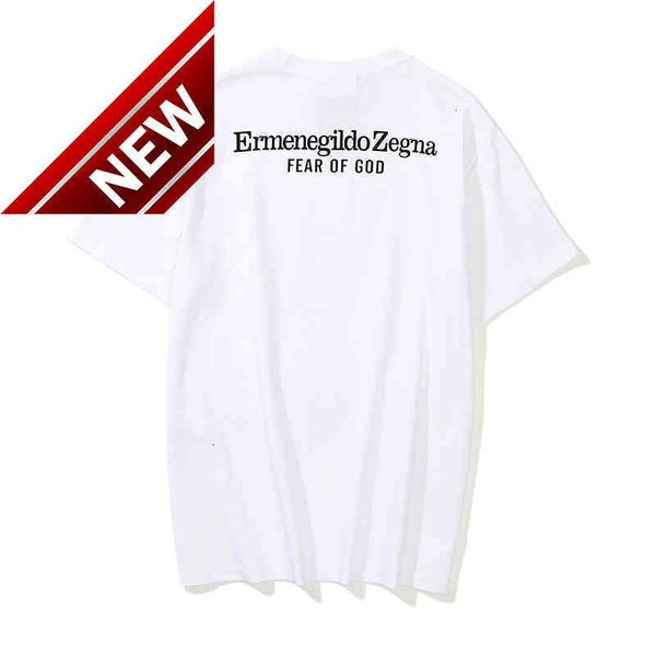 

50% off discount double fear of thread god essentials flocking printing short sleeve t-shirt fog loose half for men and women, White;black
