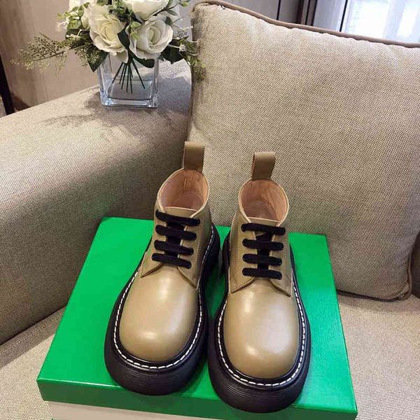 

boots martin boots women's autumn british style short boots, high soled shoes, big head and small leather shoes, Black