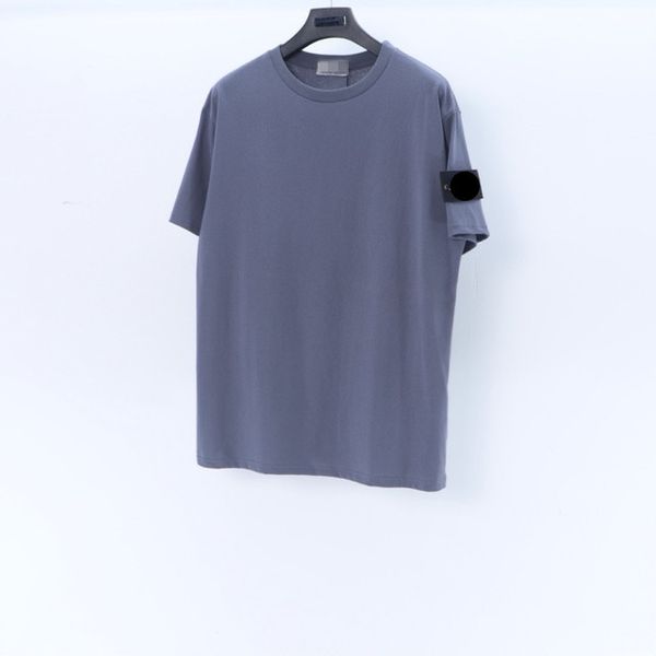 

2021 stone spring island men trendy cotton t-shirt men casual long sleeve couple loose o-neck male short sleeve t-shirt 022622, White;black