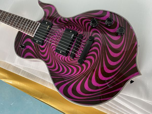 

delivery 6 string electric guitar flame maple with black finish customizable