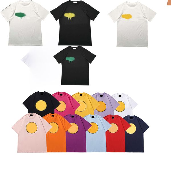 

designer of luxury t-shirt brand t shirt clothing spray letter short sleeve spring summer tide men and women 100% pure cotton, White;black