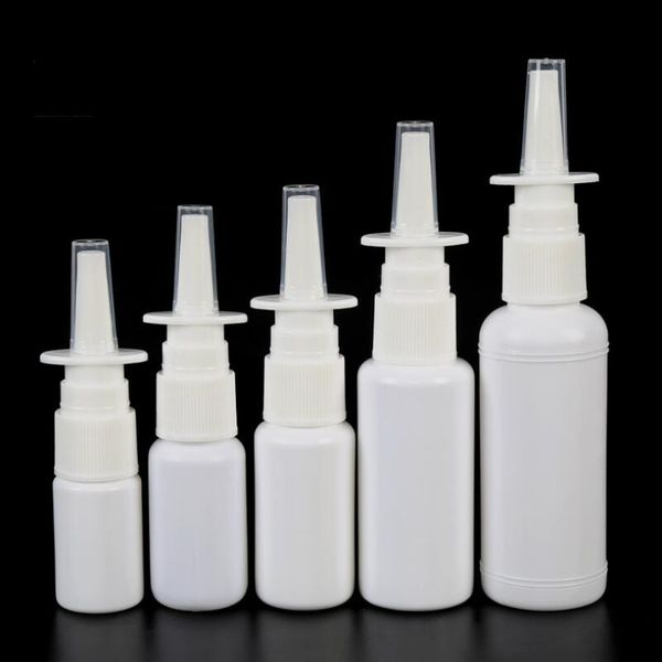 Garrafas de spray nasais atomizador vazio 10ml, 20 ml, 30 ml, 50 ml de contêiner oral plástico recarregável branco