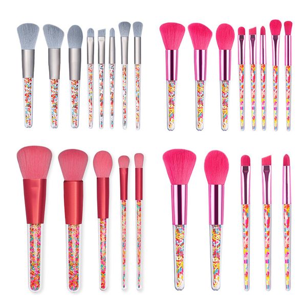 Fashion Glitter Makeup Brush Kit 8pcs Set di pennelli per ombretto in polvere cosmetica Strumenti per trucco di bellezza