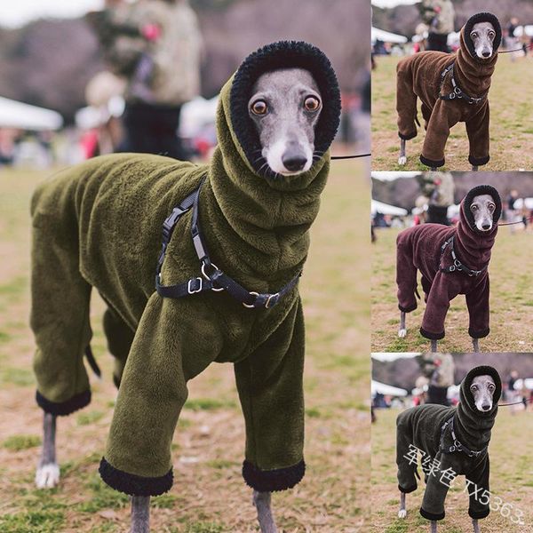 Abbigliamento per cani Maglione invernale Double Face Flanella Dolcevita Cappotto per animali domestici Grande ispessito Caldo a quattro zampe Manica lunga antivento Abbigliamento per cani