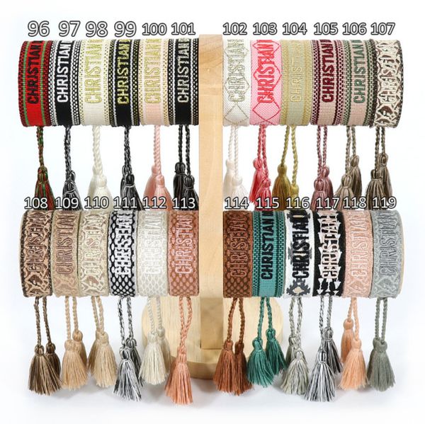

classic brand fashion bangles bracelets luxury women men handmade signature embroidered woven tassel adjustable bracelet jewelry friendship, Black