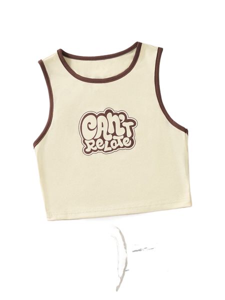 

slogan graphic contrast binding crop tank z3hj#, White