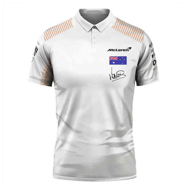

women polos 2022 summer new mclaren f1 rally team polo fans fashion men's short sleeve lando norris print breathable comfortable t-shir, White;black