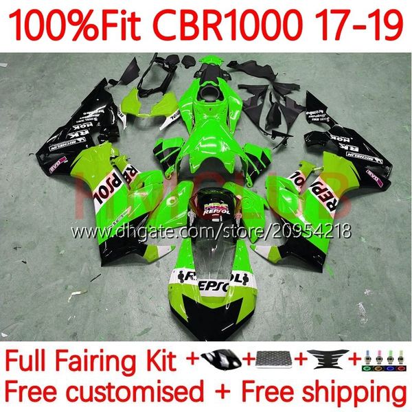 OEM Body + Tanque para Honda CBR 1000 CBR1000 RR CC 1000CC 17-19 Bodywork 13No.37 CBR1000CC CBR1000RR 17 18 19 CBR 1000RR 2017 2019 2019 Injecção Molde Repsol Verde