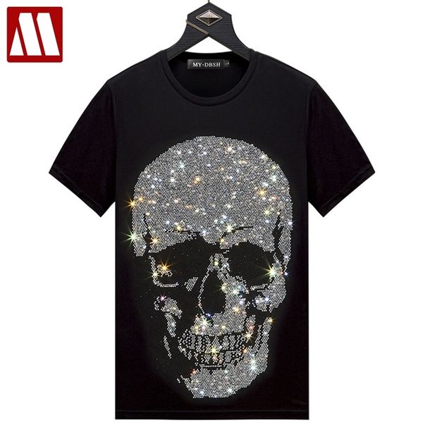 

casual skulls t-shirt women summer short sleeve lady fashion streetwear slim cotton tshirts plus size s-5xl 220321, White