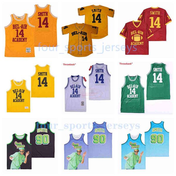 

movie basketball jerseys 14 smith fresh prince men size s, Black
