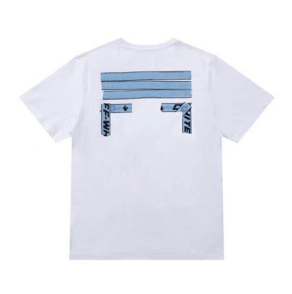 

brand classic fashion mens t shirts offs summer designer women loose tees quality t-shirt letter arrow oil painting black white tshirts lux, White;black