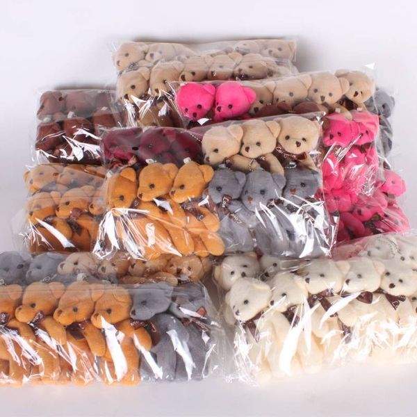 

12pcs wholesale soft stuffed bear plush mini teddy dolls toy small gift for party wedding keychain bag pendant