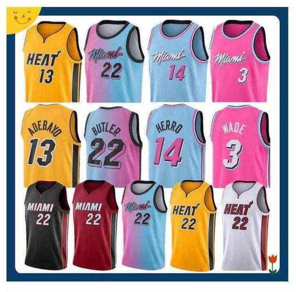 

2021 bam 13 ado tyler 14 herro edition miamise basketball jersey jimmy 22 butler dwyane 3 wade kendrick 25 nunn goran men''nba&#03, Black