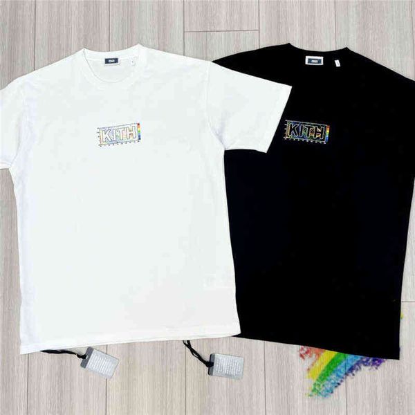 

fashion brand designer t shirt box kith treats shirt men women 1:1 quality tee oversized vintage short sleeve, White;black