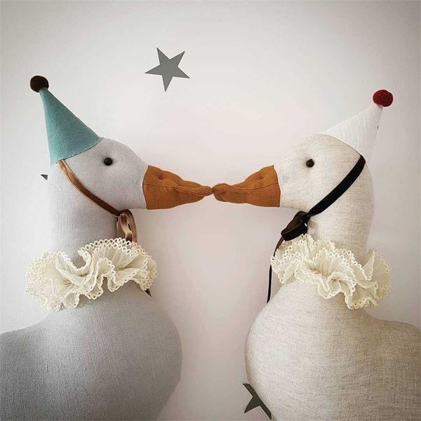 

ins nordic toys duck swan shape animal head ornaments wall pendants children's room decoration shooting props baby girl gift 220817