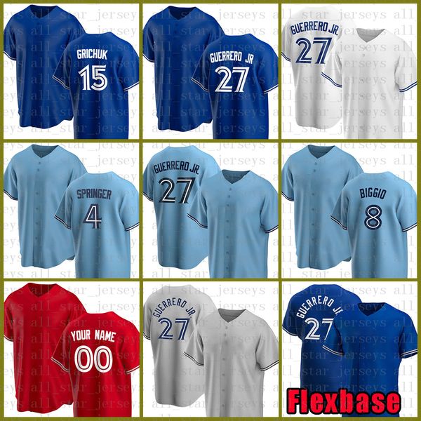 

toronto baseball jersey 27 vladimir guerrero jr. bo bichette george springer yusei kikuchi cavan biggio randal grichuk nate pearson hyun-jin, Blue;black
