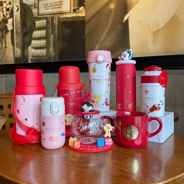 

2021 starbucks cup christmas happy party surprise penguin gift stainless steel thermos cup water cup