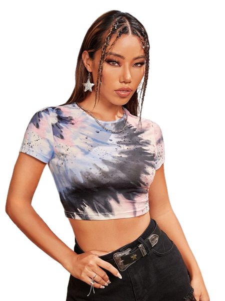 

x thegypsygoddess tie dye crop tee h06m#, White