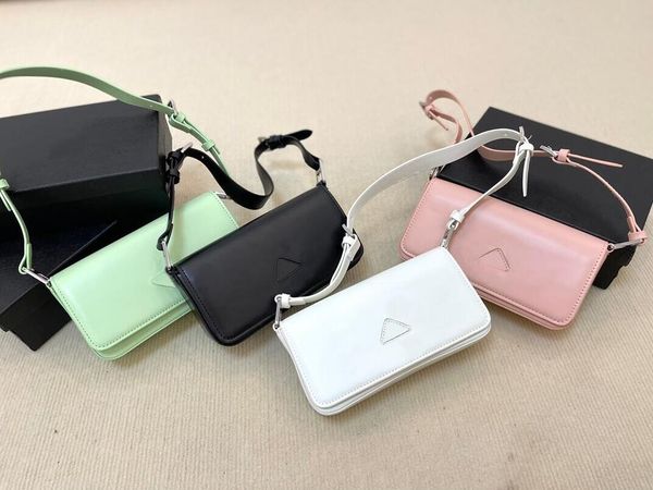 

tz 4 colors classic flap underarm bags fashion baguette bags designer handbags women shoulder bag lady triangle logo luxury leather handbag