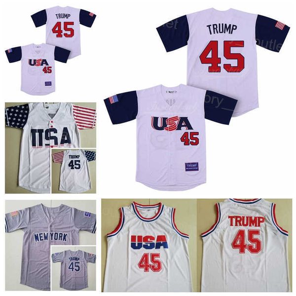 

men moive us baseball 45 edworder trump jersey men all stitched team color grey whte cooperstown cool base pure cotton breathable for sport, Black