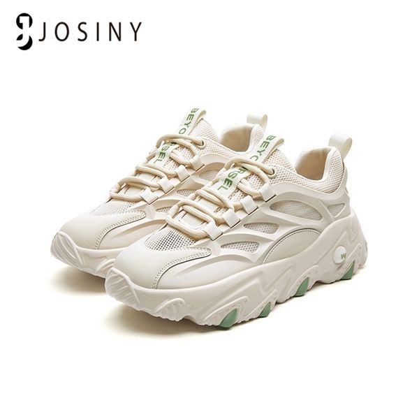 

josiny womens sneakers shoes for women ladies increase fashionable girls sports breathable thick soled beige grey 220804, Black