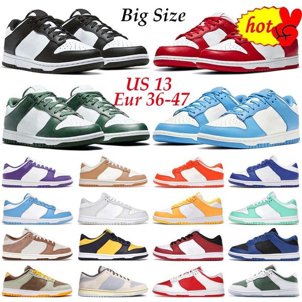 

36 -47 men women casual shoes designer sneakers panda black white syracuse unc grey fog mens trainers jogging walking big size us 13