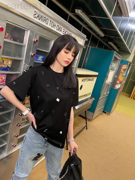 

women's t-shirt designer 2021 spring and summer new style niche loose short sleeve fashion versatile letter embroidery round neck cotto, White