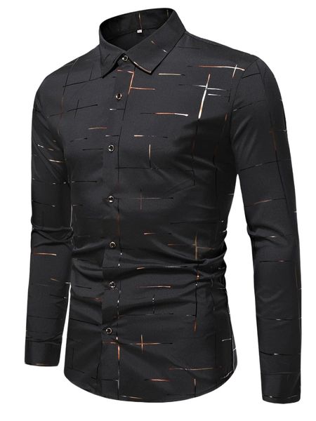 

men gold print shirt l96z#, White;black