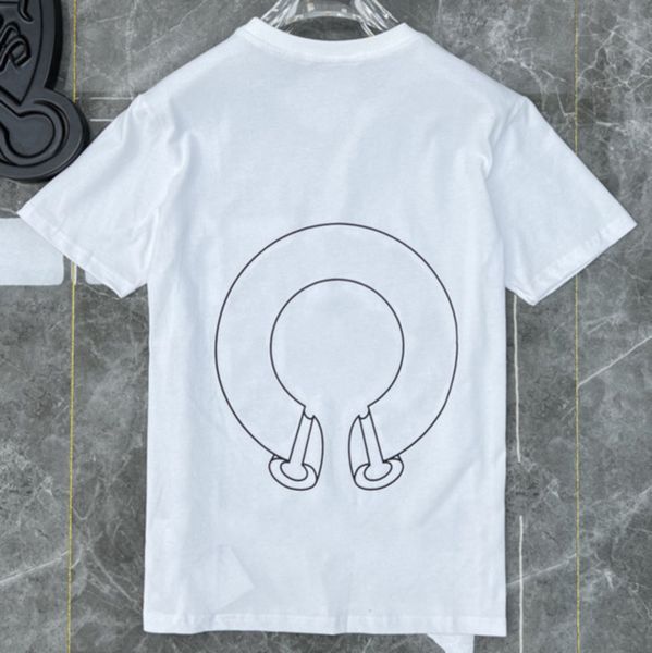 

fashion summer men's ch loose classic designer t shirts luxury short sleeves letter horseshoe sanskrit cross print sweatshirts t-shirts, White;black
