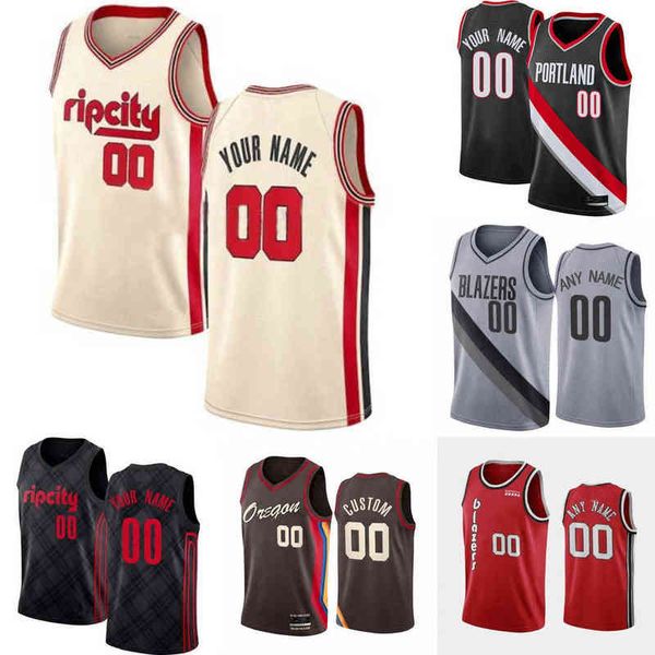 

75th custom jersey portland''trail''blazers''men women youth 21 keljin blevins 4 greg brown iii 9 nassir ittle, Black