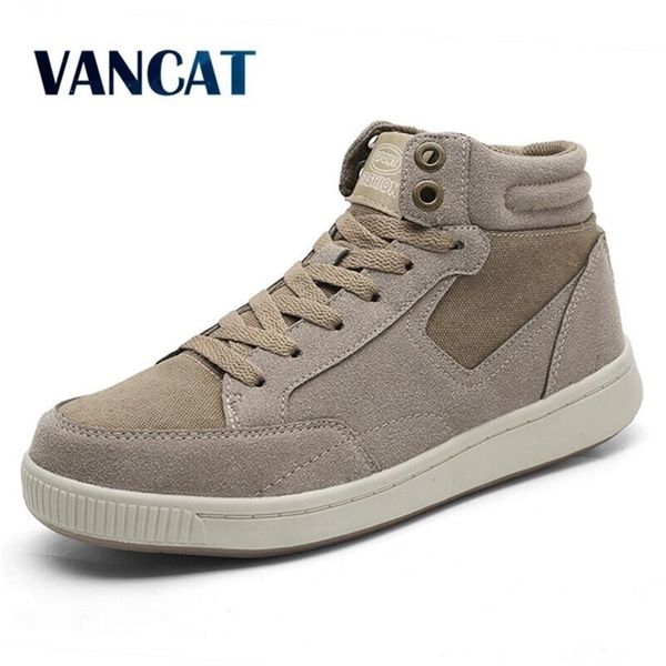 

vancat plus size 3849 warm winter waterproof men cow suede canvas fur snow sneakers mens ankle boots 201204, Black