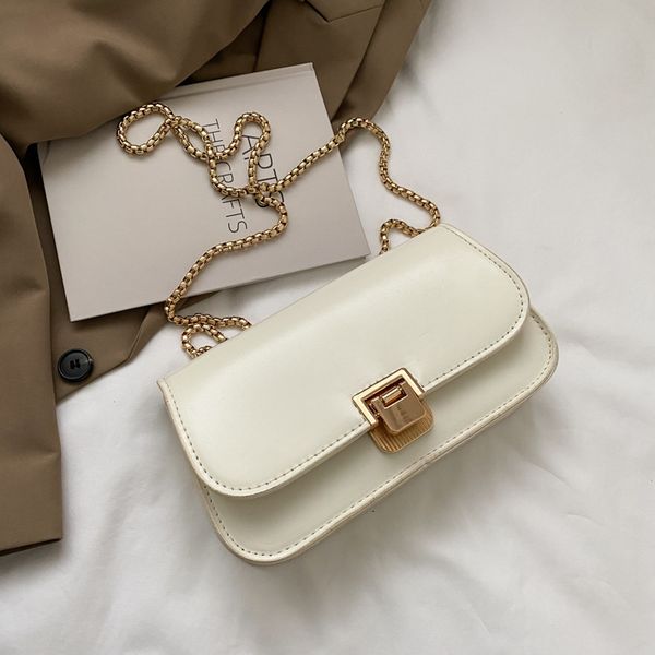 

4 colours new designer women plain chain crossbody bag genuine leather fashion