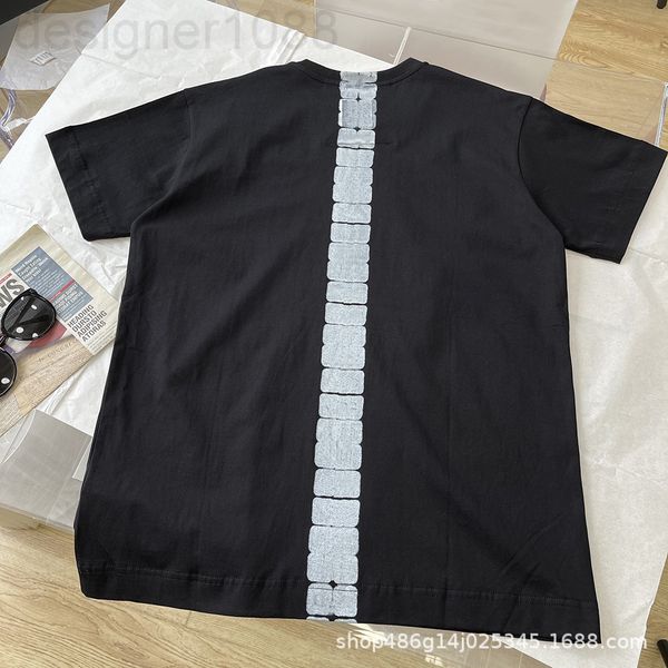 

men's t-shirts designer [correct version]gvc summer new center line printed vertical stripe t-shirt loose round neck trendy short sleev, White;black
