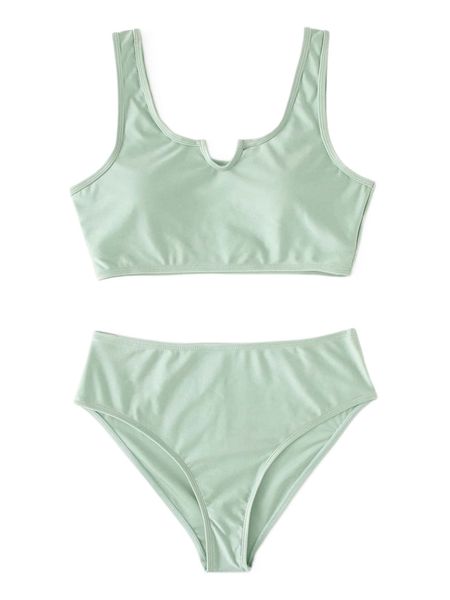 

plain high waisted bikini swimsuit h5rq#, White;black